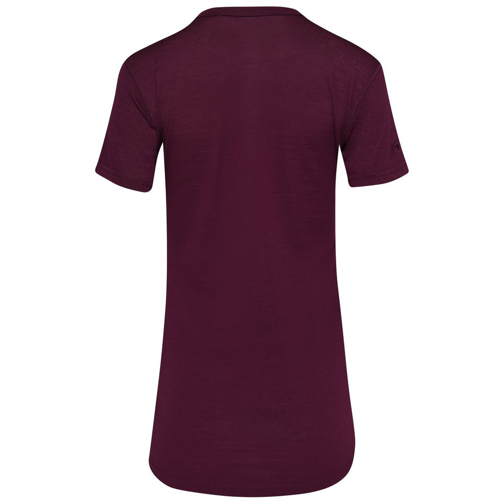 Isobaa | Womens Merino 150 Short Sleeve Crew (Wine) | Gear up for performance and comfort with Isobaa's technical Merino short-sleeved top.