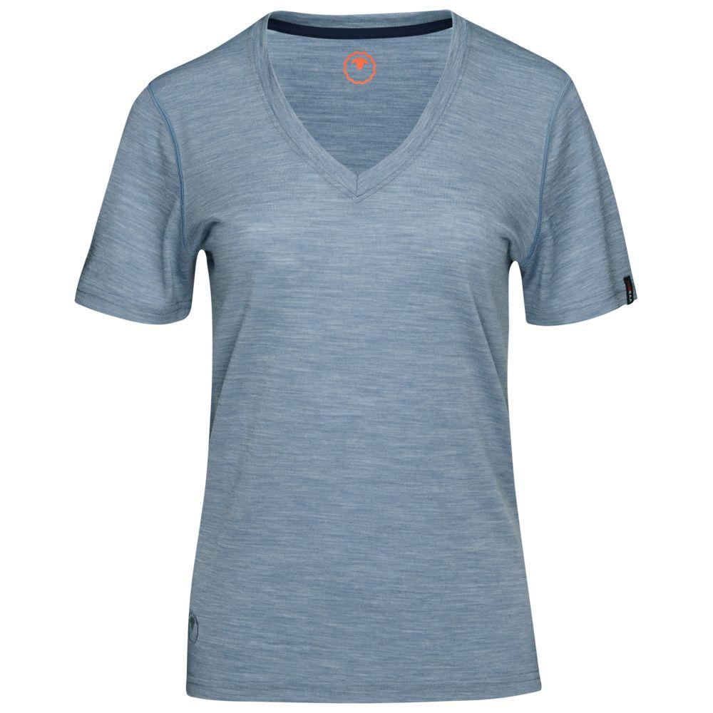 Isobaa | Womens Merino 150 V-Neck Tee (Sky) | Embark on new adventures with Isobaa's superfine Merino V-neck Tee.
