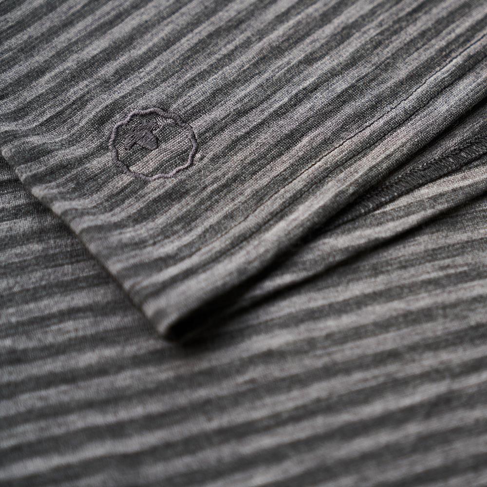 Womens Merino 150 Vest (Mini Stripe Smoke/Charcoal) | Isobaa