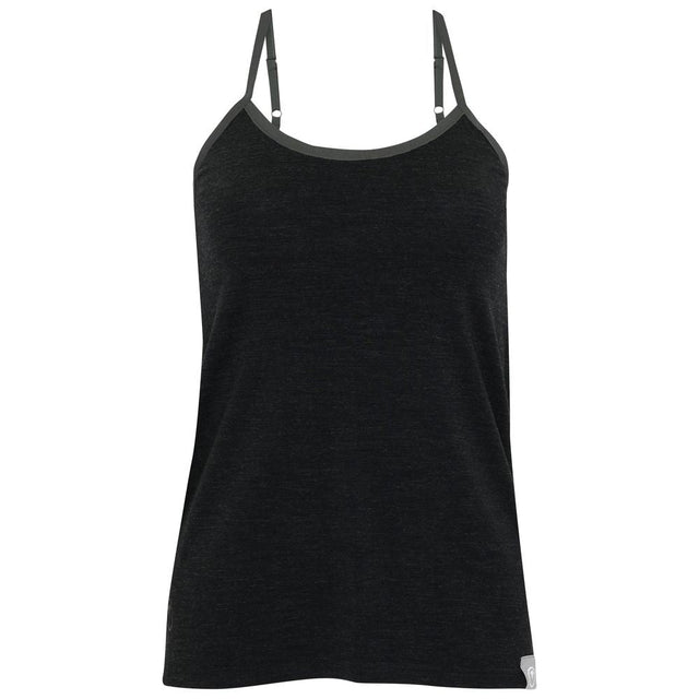 Isobaa | Womens Merino Blend 160 PJ Cami (Black Melange) | Indulge in cosy evenings and restful nights with Isobaa's Merino blend cami.