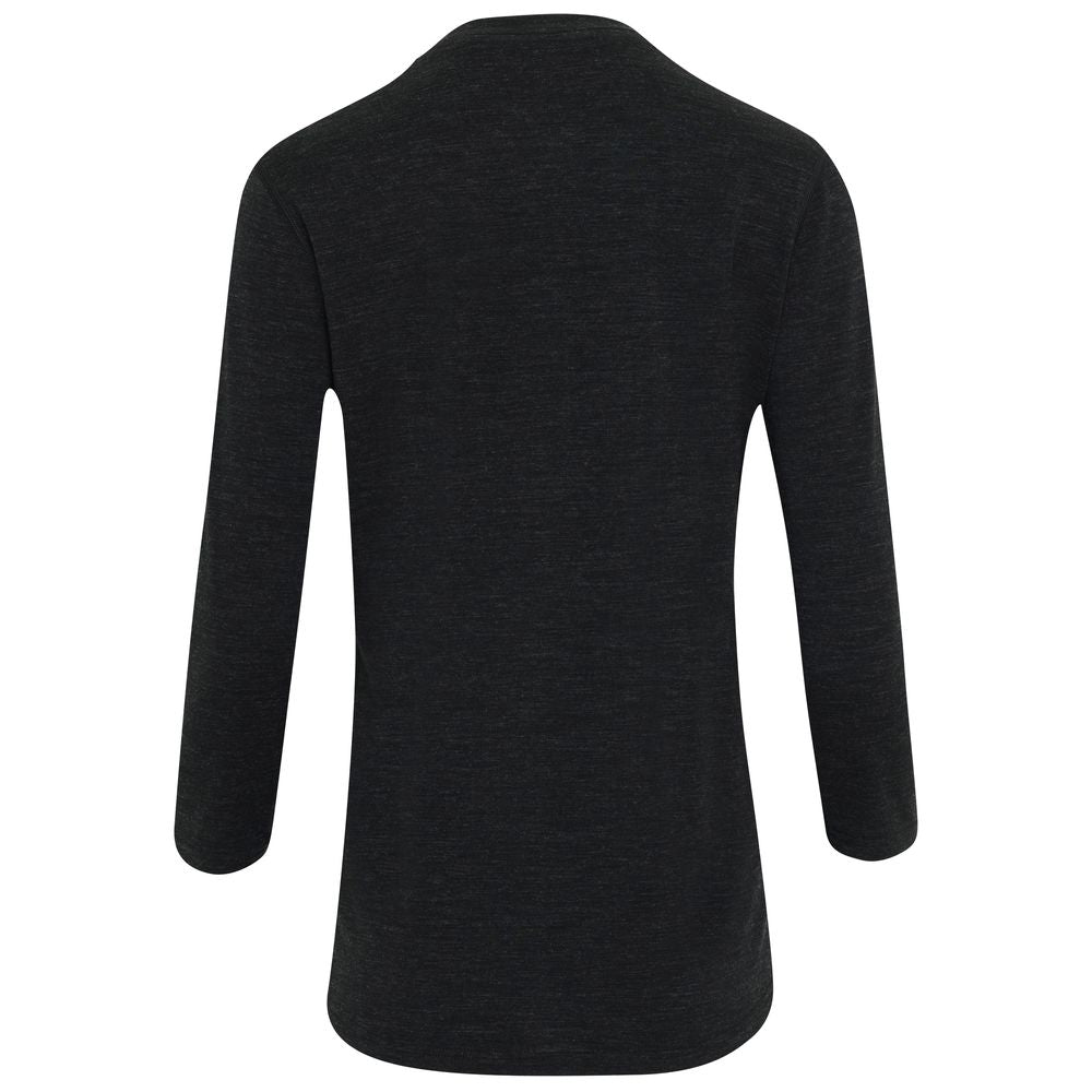 Isobaa | Womens Merino Blend 160 PJ Henley (Black Melange) | Embrace effortless comfort with Isobaa's Merino blend Henley.