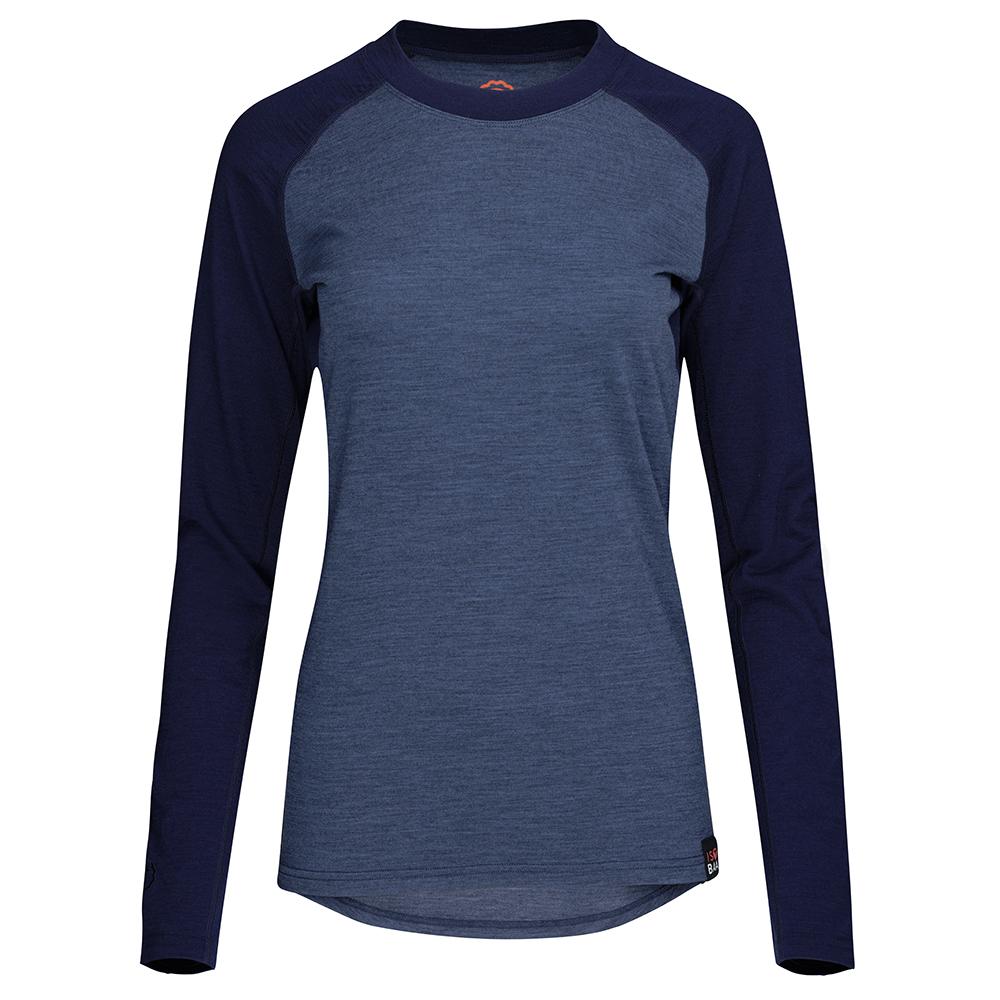 Isobaa | Womens Merino 180 Baseball Crew (Denim/Navy) | Experience the power of Merino wool with this ultimate outdoor base layer.