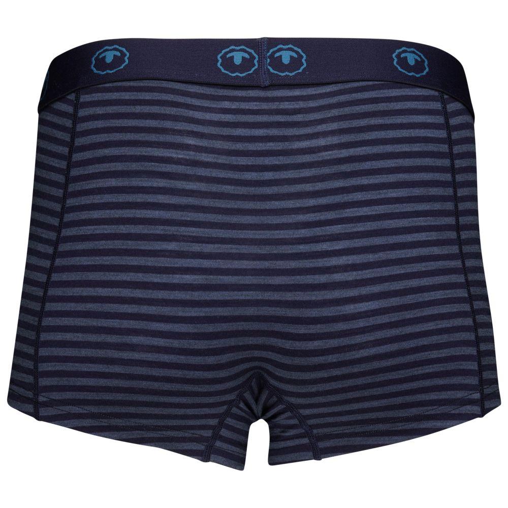 Isobaa | Womens Merino 180 Hipster Shorts (Mini Stripe Navy/Denim) | Conquer any activity in comfort with Isobaa's superfine Merino hipster shorts.