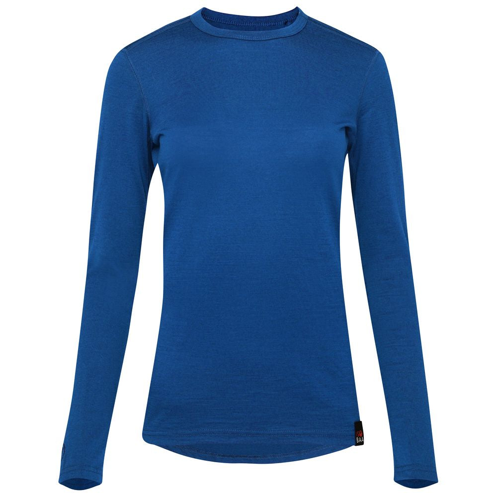 Isobaa | Womens Merino 180 Long Sleeve Crew (Blue) | Get outdoors with the ultimate Merino wool long-sleeve top.