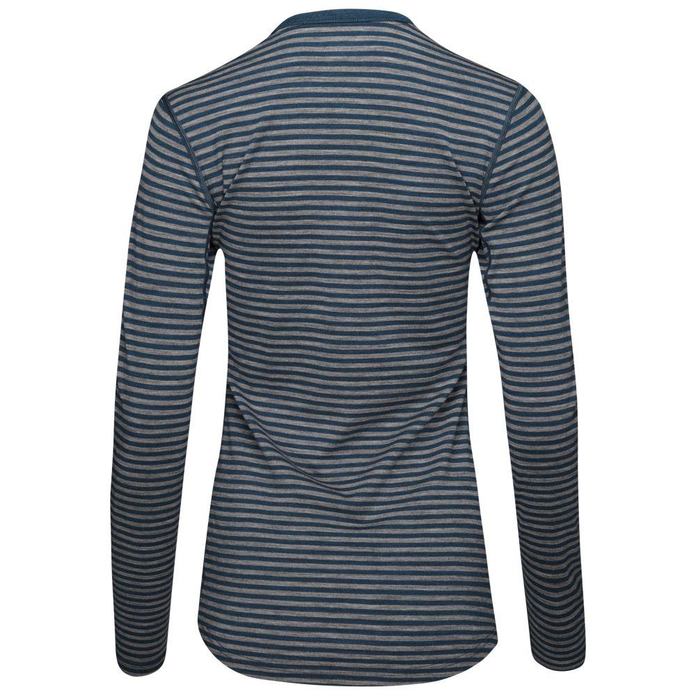 Isobaa | Womens Merino 180 Long Sleeve Crew (Mini Stripe Petrol/Charcoal) | Get outdoors with the ultimate Merino wool long-sleeve top.