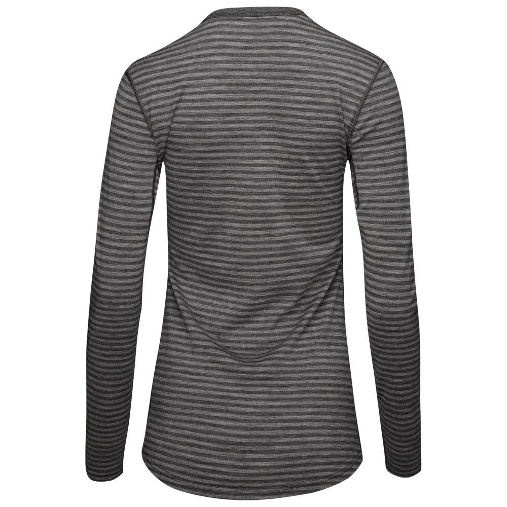 Isobaa | Womens Merino 180 Long Sleeve Crew (Mini Stripe Smoke/Charcoal) | Get outdoors with the ultimate Merino wool long-sleeve top.