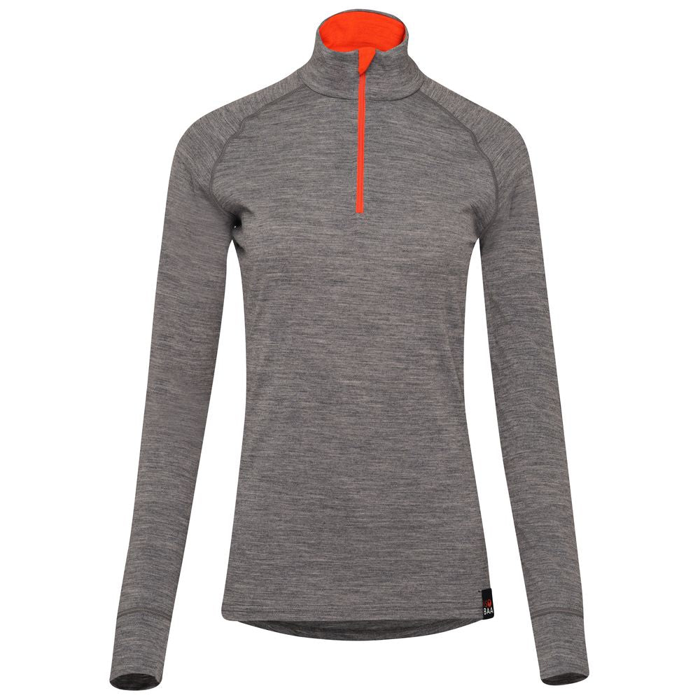 Isobaa | Womens Merino 200 Long Sleeve Zip Neck (Charcoal) | Experience the best of 200gm Merino wool with this ultimate half-zip top – your go-to for challenging hikes, chilly bike commutes, post-workout layering, and unpredictable weather.