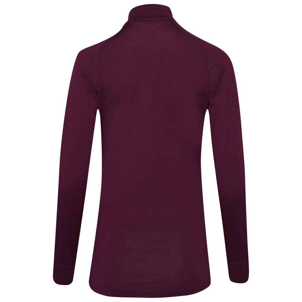 Isobaa | Womens Merino 200 Long Sleeve Zip Neck (Wine) | Experience the best of 200gm Merino wool with this ultimate half-zip top – your go-to for challenging hikes, chilly bike commutes, post-workout layering, and unpredictable weather.