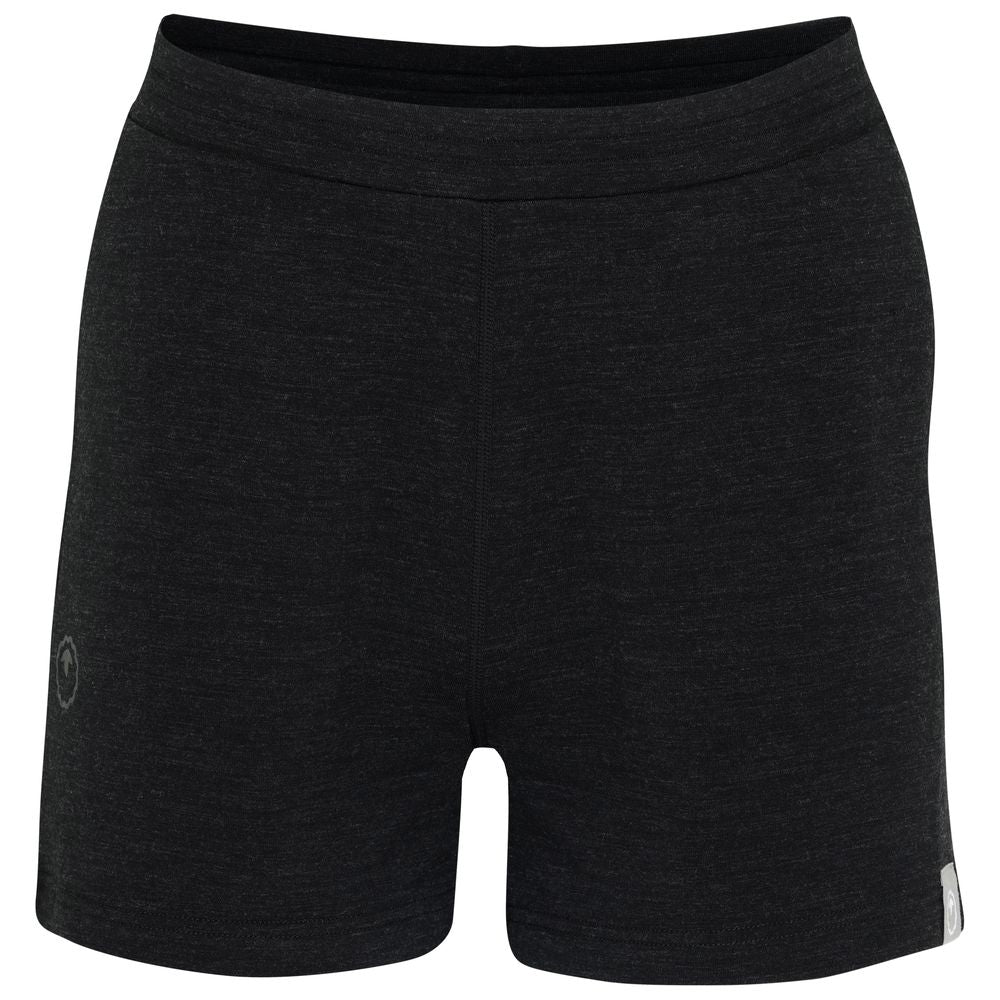 Isobaa | Womens Merino Blend 200 PJ Shorts (Black Melange) | Discover breathable comfort with our Merino blend shorts.