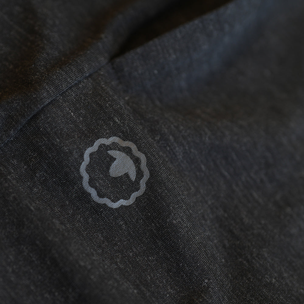 Isobaa | Womens Merino Blend 200 PJ Shorts (Black Melange) | Discover breathable comfort with our Merino blend shorts.