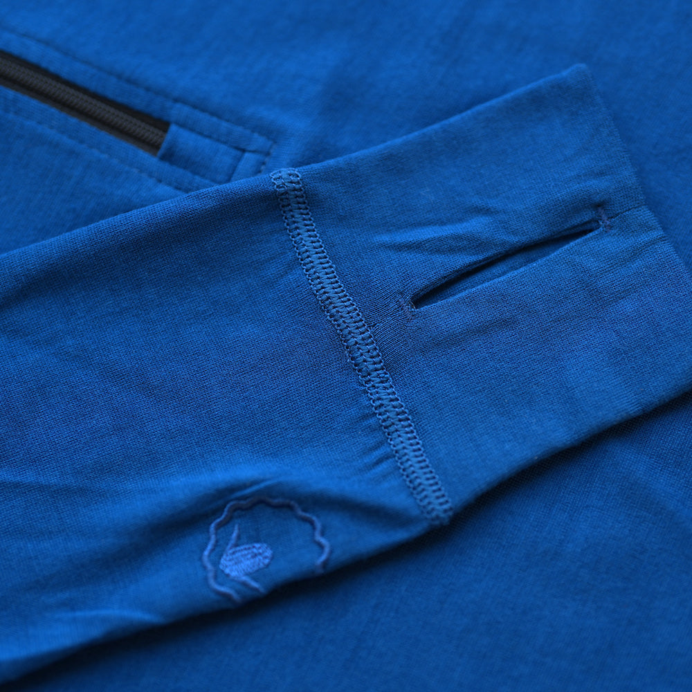 Isobaa - Womens Merino 200 Zip Neck Hoodie (Blue)