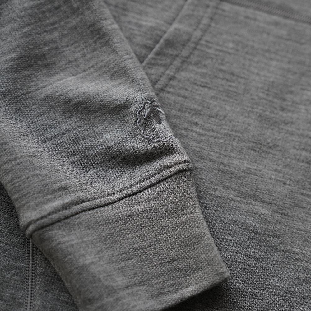 Isobaa | Womens Merino 260 Lounge Hoodie (Charcoal/Orange) | Experience the best in comfort and performance with our midweight 260gm Merino wool pullover hoodie.