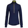 Womens Merino 320 Long Sleeve Half Zip (Navy/Lime)