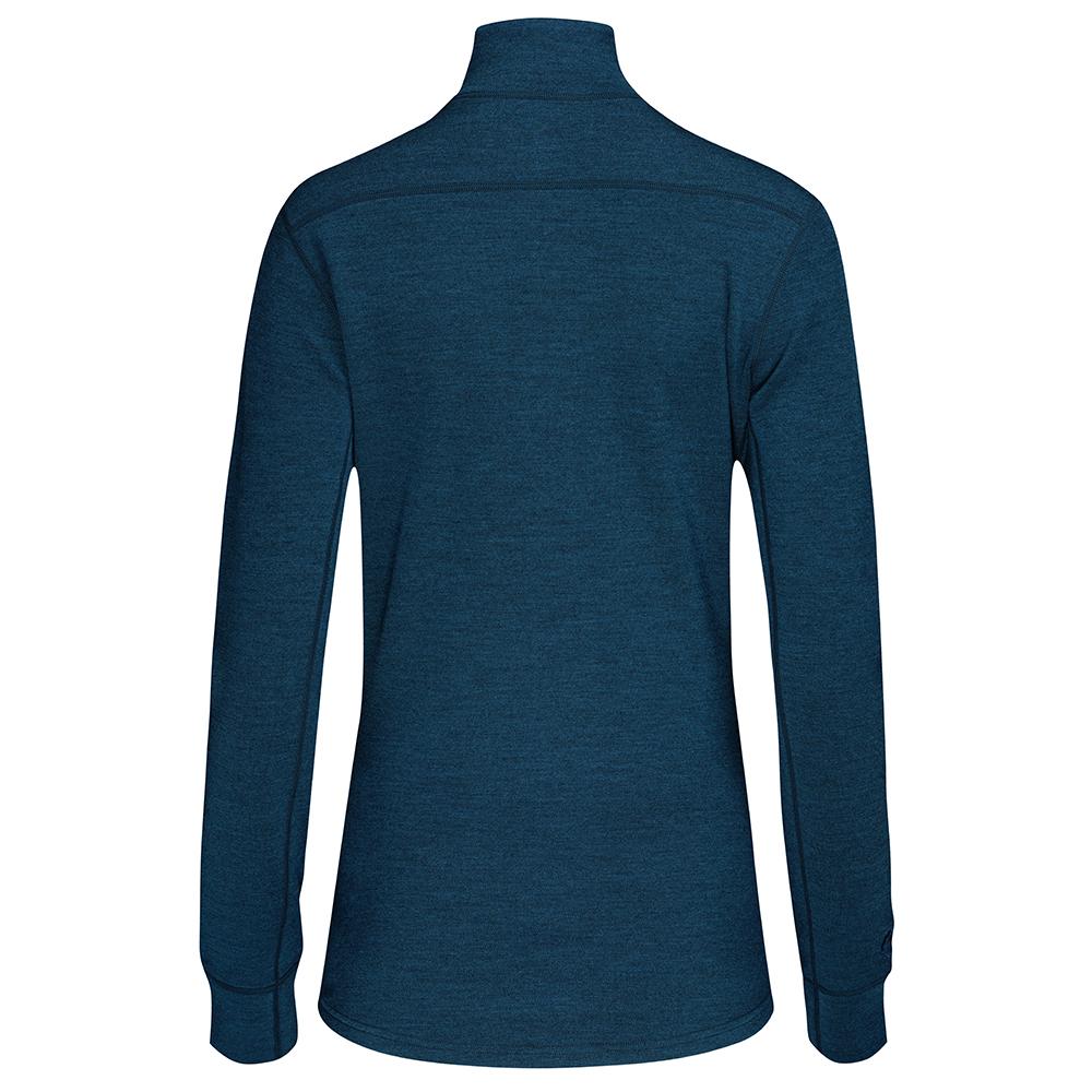 Isobaa Womens Merino 320 Long Sleeve Half Zip (Petrol/Orange)