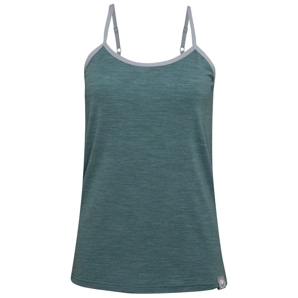 Isobaa | Womens Merino Blend 160 PJ Cami (Sage Melange) | Indulge in cosy evenings and restful nights with Isobaa's Merino blend cami.