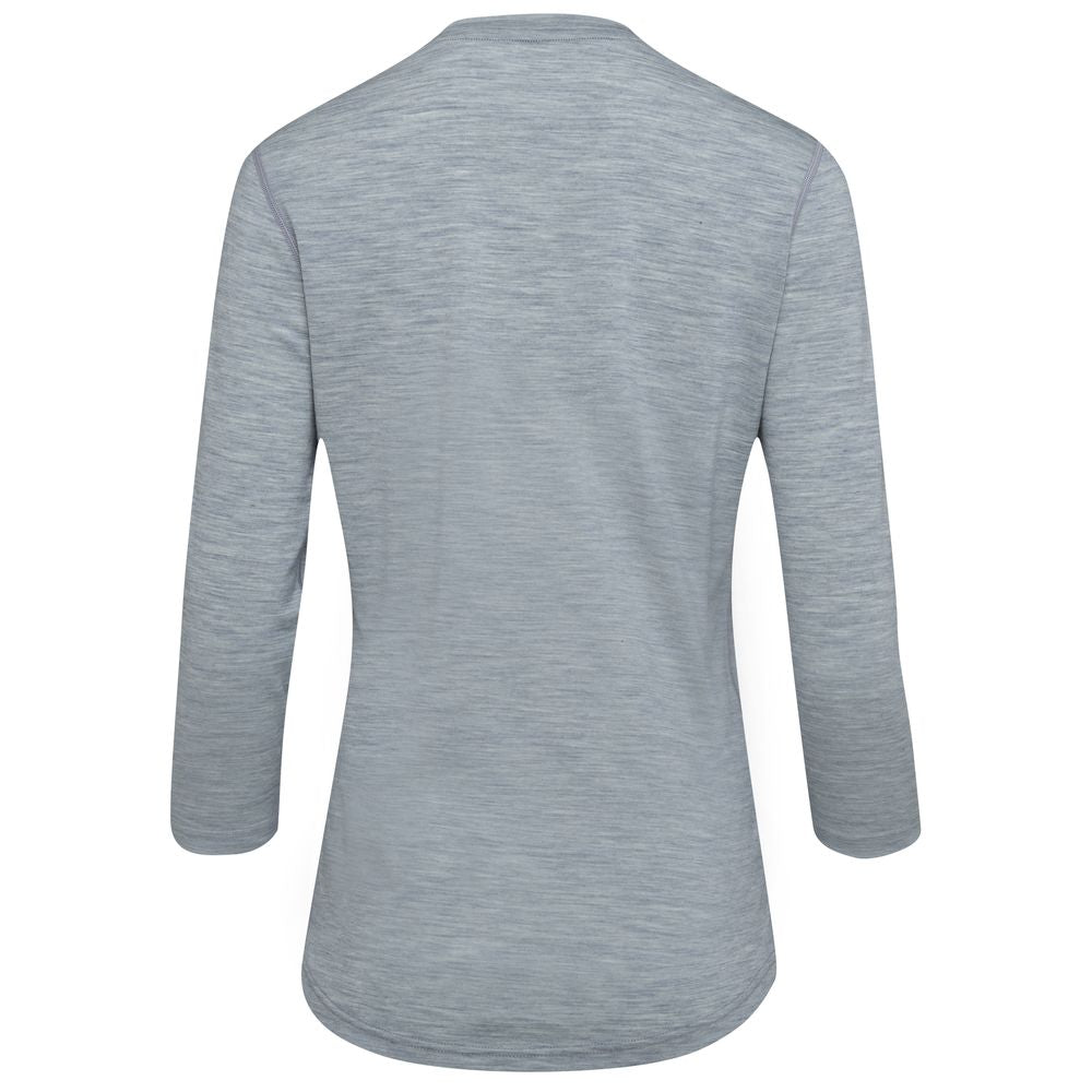 Isobaa | Womens Merino Blend 160 PJ Henley (Cloud Melange) | Embrace effortless comfort with Isobaa's Merino blend Henley.