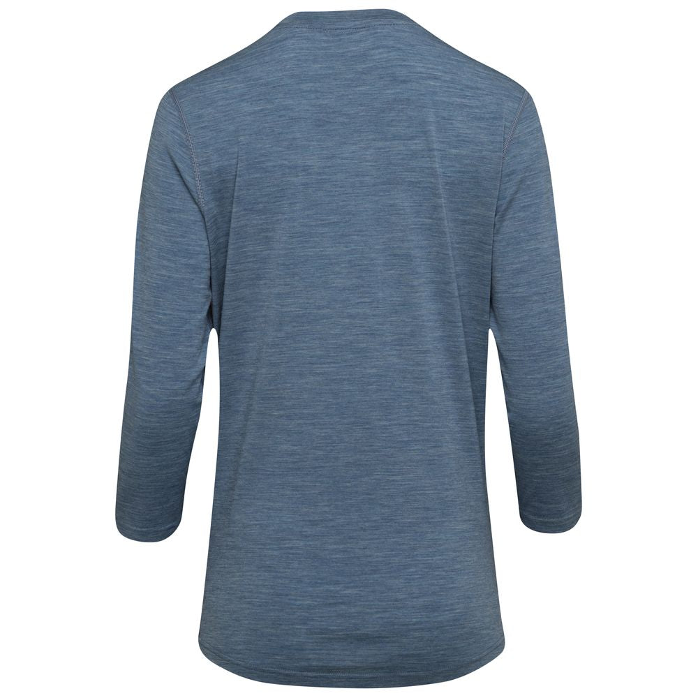 Isobaa | Womens Merino Blend 160 PJ Henley (Ocean Melange) | Embrace effortless comfort with Isobaa's Merino blend Henley.