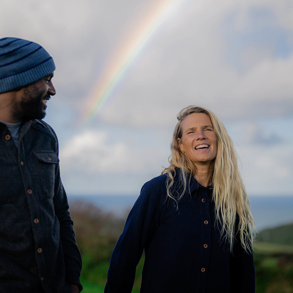 Isobaa | Womens Merino Blend Mountain Shirt (Navy) | Conquer trails, peaks, and urban adventures with this high-performance Merino blend overshirt.