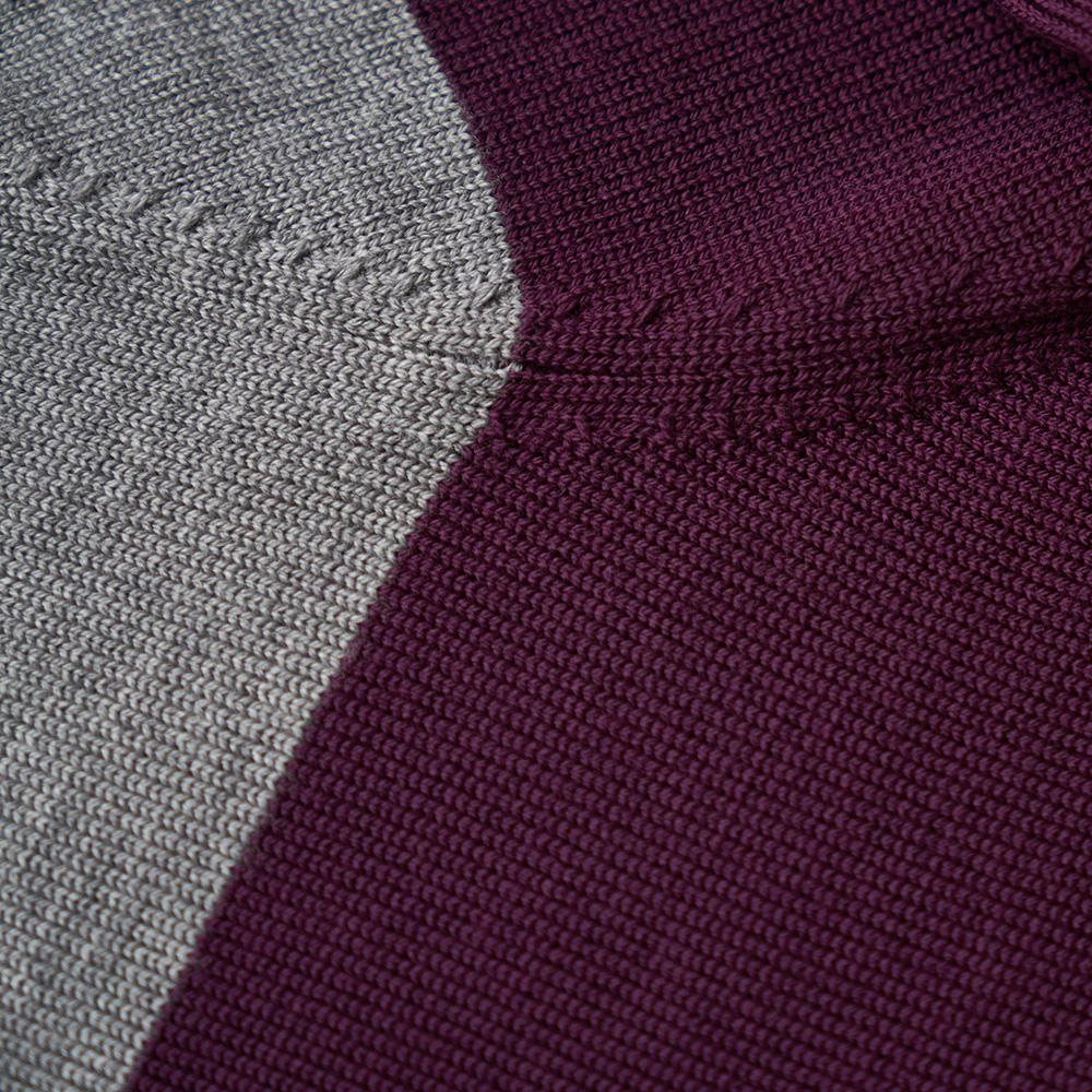 Isobaa | Womens Merino Block Stripe Sweater (Charcoal/Wine/Fuchsia/Smoke) | Discover effortless style and exceptional comfort with our  extrafine 9-gauge Merino wool crew neck sweater.