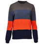Womens Merino Block Stripe Sweater (Smoke/Denim/Orange/Navy)