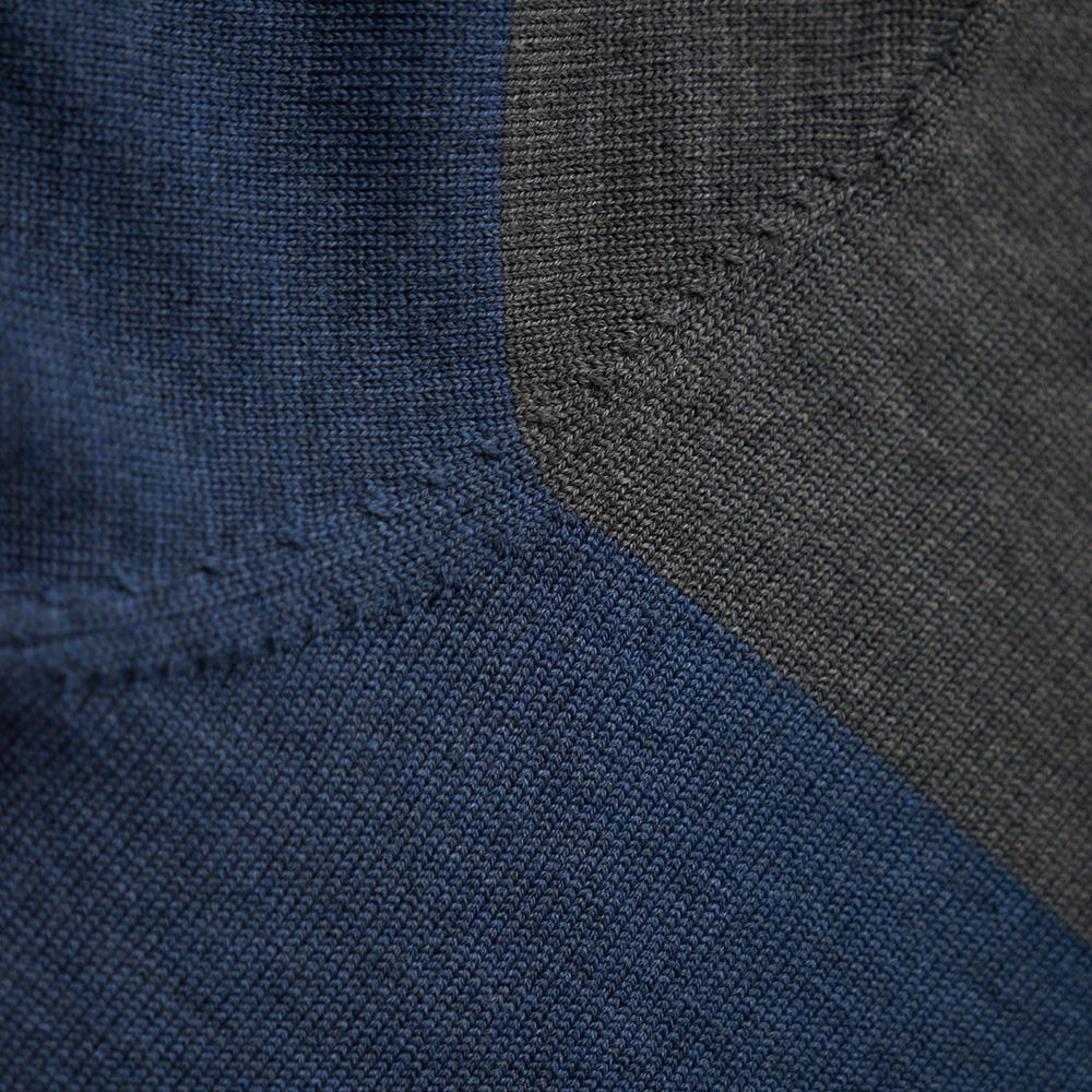 Isobaa Womens Merino Block Stripe Sweater (Smoke/Denim/Orange/Navy)