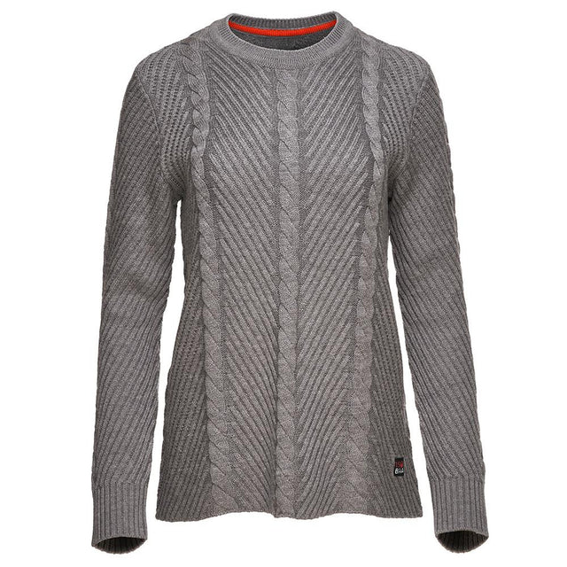 Isobaa | Womens Merino Cable Sweater (Charcoal) | Experience timeless style and outdoor-ready performance with our Merino wool crew neck sweater.