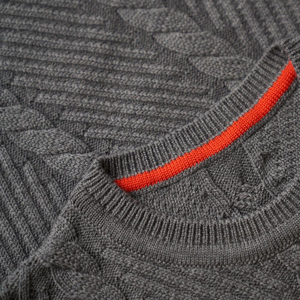 Isobaa | Womens Merino Cable Sweater (Charcoal) | Experience timeless style and outdoor-ready performance with our Merino wool crew neck sweater.