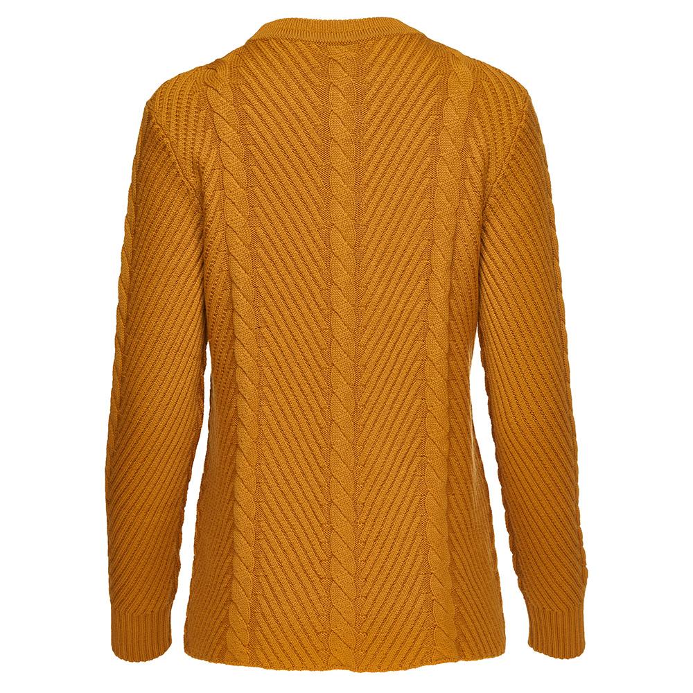 Isobaa Womens Merino Cable Sweater (Mustard)