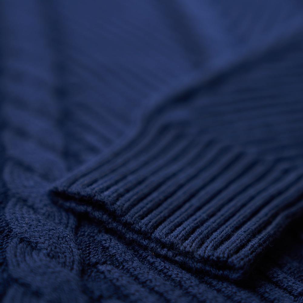 Isobaa Womens Merino Cable Sweater (Navy)