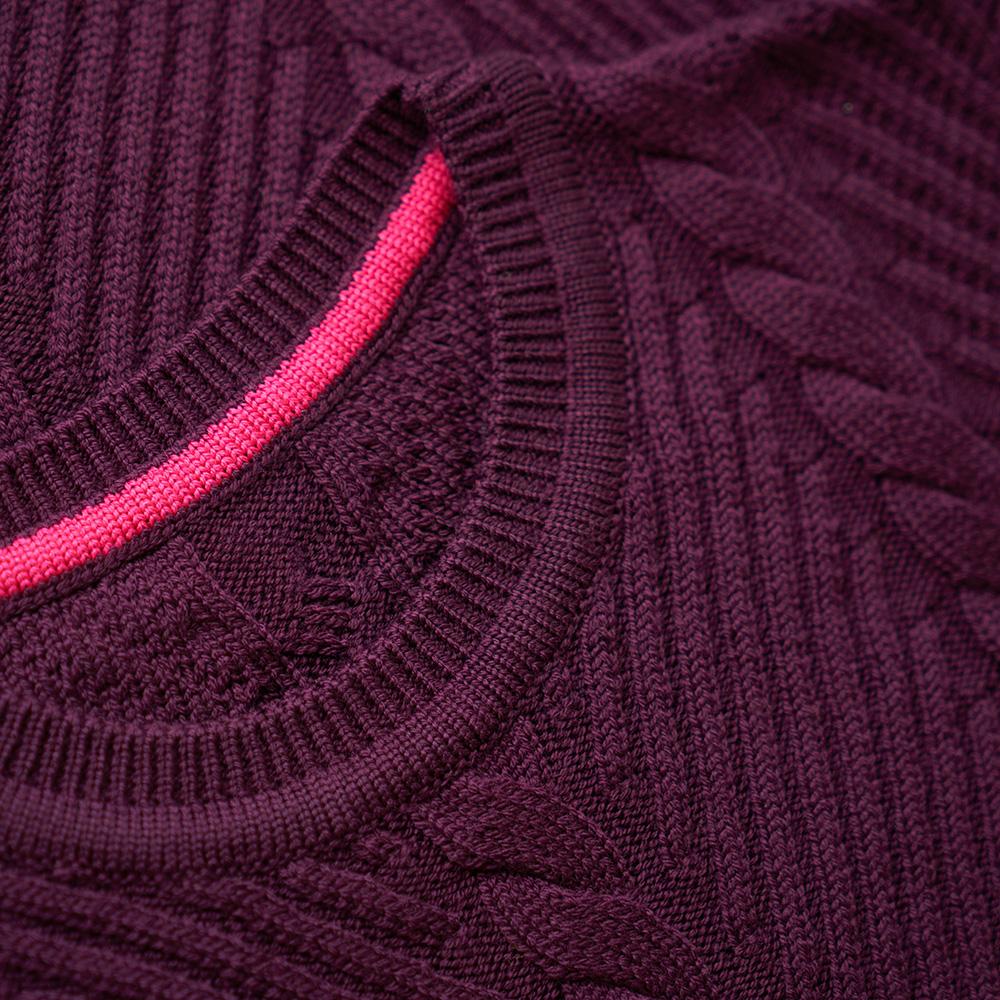 Isobaa | Womens Merino Cable Sweater (Wine) | Experience timeless style and outdoor-ready performance with our Merino wool crew neck sweater.