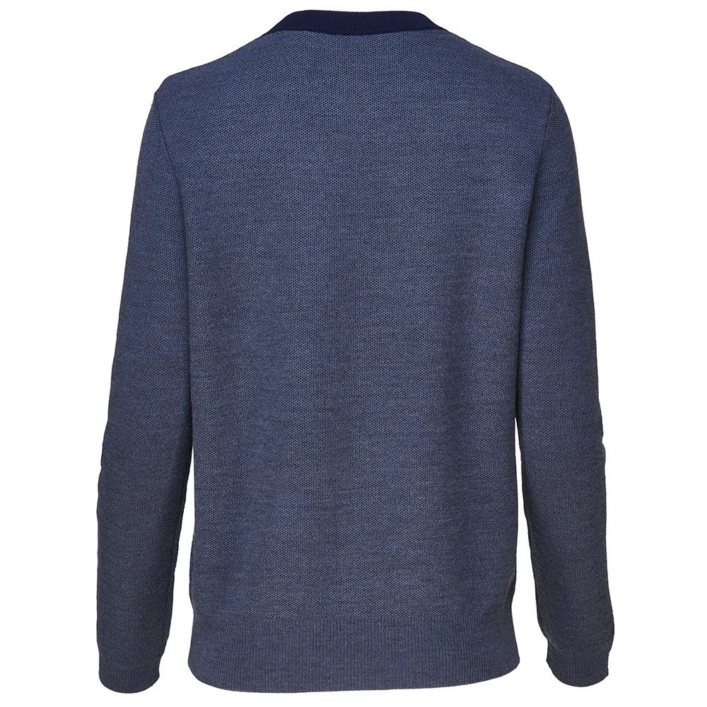 Isobaa | Womens Merino Honeycomb Sweater (Denim/Navy) | The perfect blend of function and elegance in our extrafine 12-gauge Merino wool crew neck sweater.