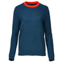 Womens Merino Honeycomb Sweater (Petrol/Orange)