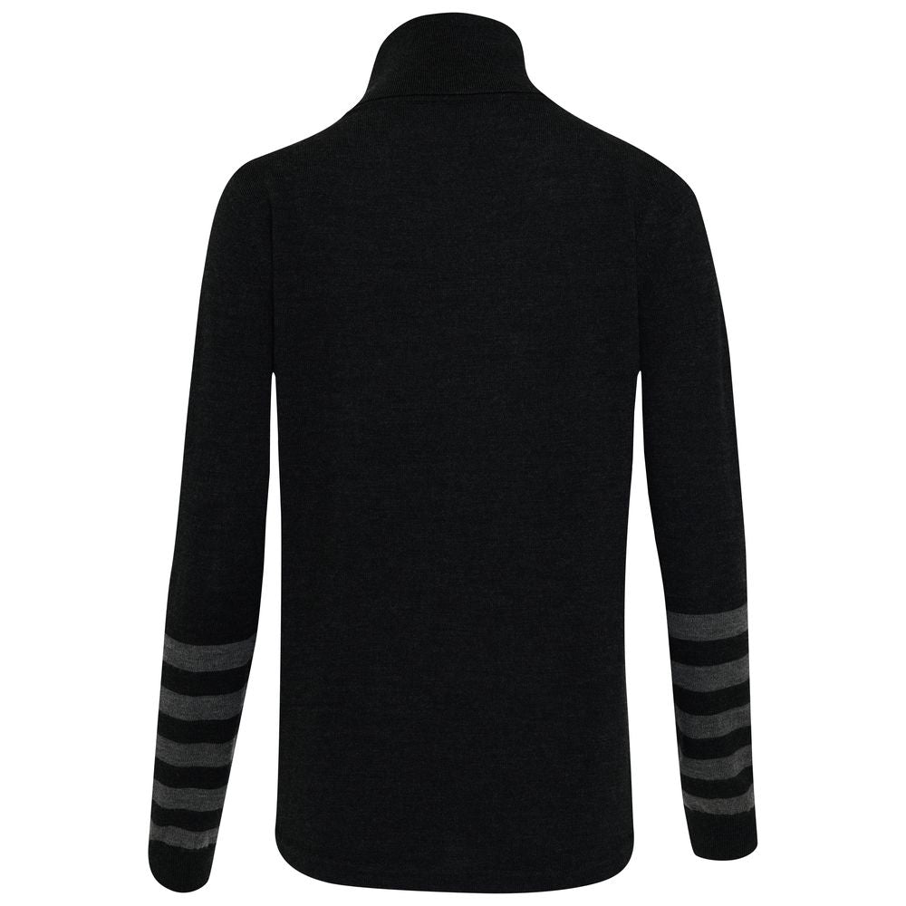 Isobaa | Womens Merino Roll Neck Sweater (Black/Smoke) | Discover premium style and performance with Isobaa's extra-fine Merino roll neck sweater.