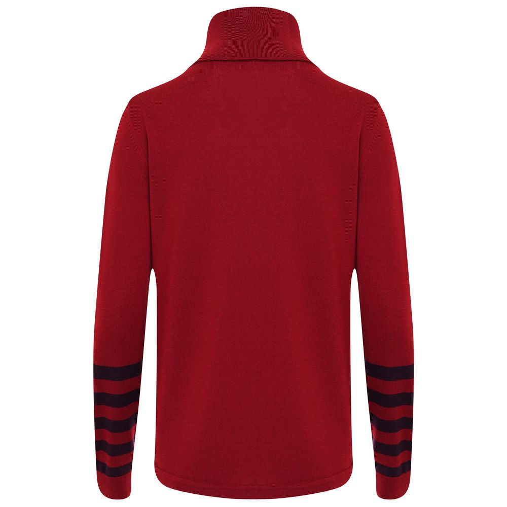 Isobaa | Womens Merino Roll Neck Sweater (Red/Wine) | Discover premium style and performance with Isobaa's extra-fine Merino roll neck sweater.