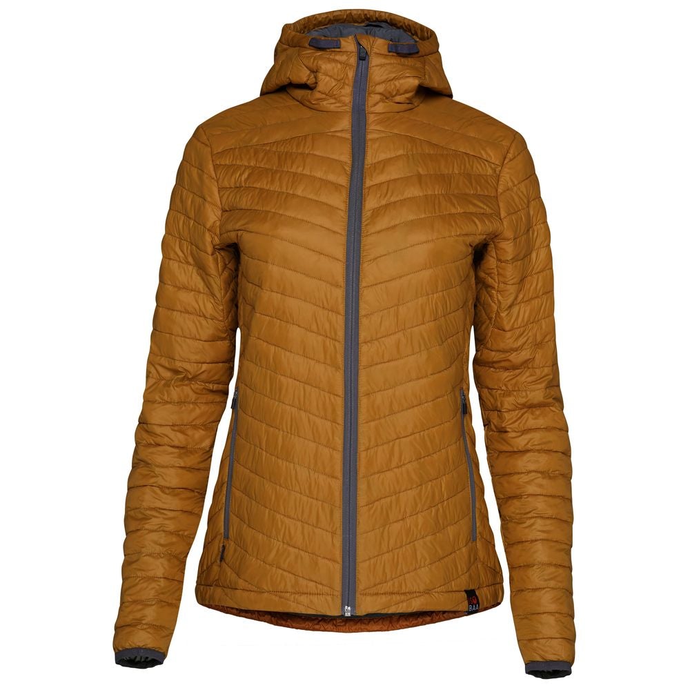 Isobaa | Womens Merino Wool Insulated Jacket (Mustard/Smoke) | Innovative and sustainable design with our Merino jacket.