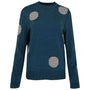 Womens Polka Dot Sweater (Petrol/Charcoal)