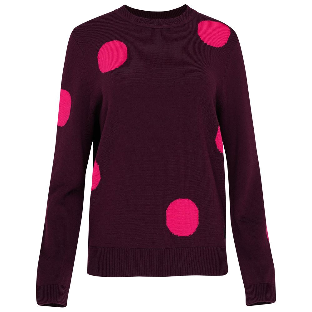 Womens Polka Dot Sweater (Wine/Fuchsia) | Isobaa