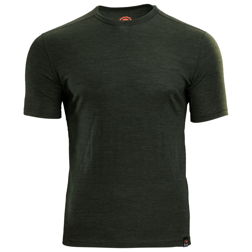 Isobaa | Mens Merino 150 Short Sleeve Crew (Forest) | Gear up for performance and comfort with Isobaa's technical Merino short-sleeved top.