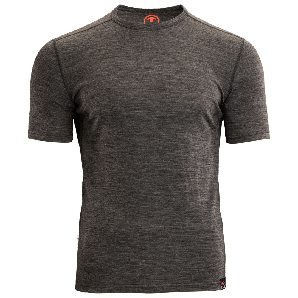 Isobaa | Mens Merino 150 Short Sleeve Crew (Smoke) | Gear up for performance and comfort with Isobaa's technical Merino short-sleeved top.