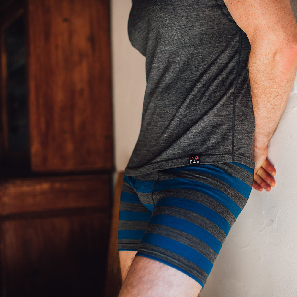Isobaa | Mens Merino 180 Boxers (Smoke/Blue) | Ditch itchy, sweaty underwear and discover the game-changing comfort of Merino wool boxers.