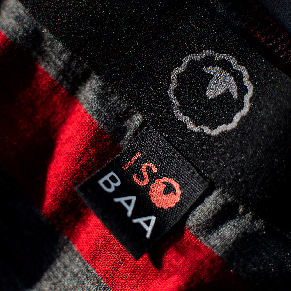 Isobaa | Mens Merino 180 Boxers (Smoke/Red) | Ditch itchy, sweaty underwear and discover the game-changing comfort of Merino wool boxers.