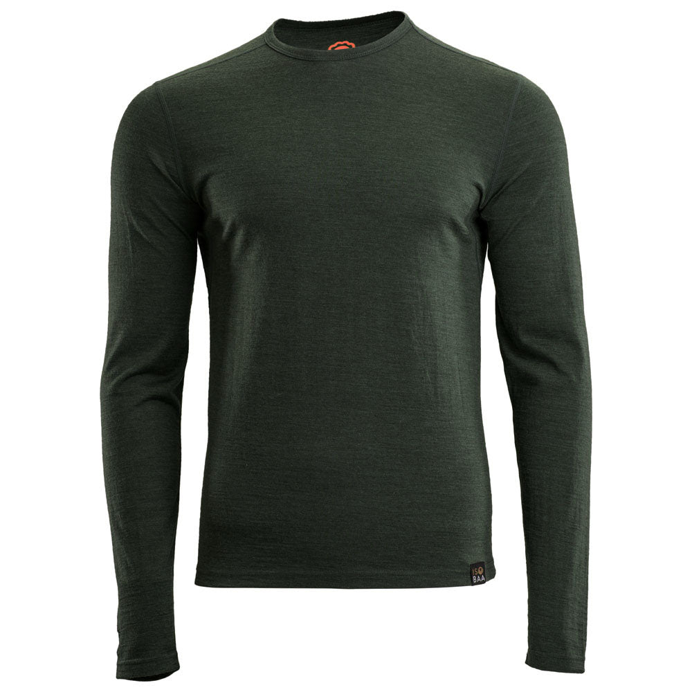 Isobaa | Mens Merino 180 Long Sleeve Crew (Forest) | Get outdoors with the ultimate Merino wool long-sleeve top.