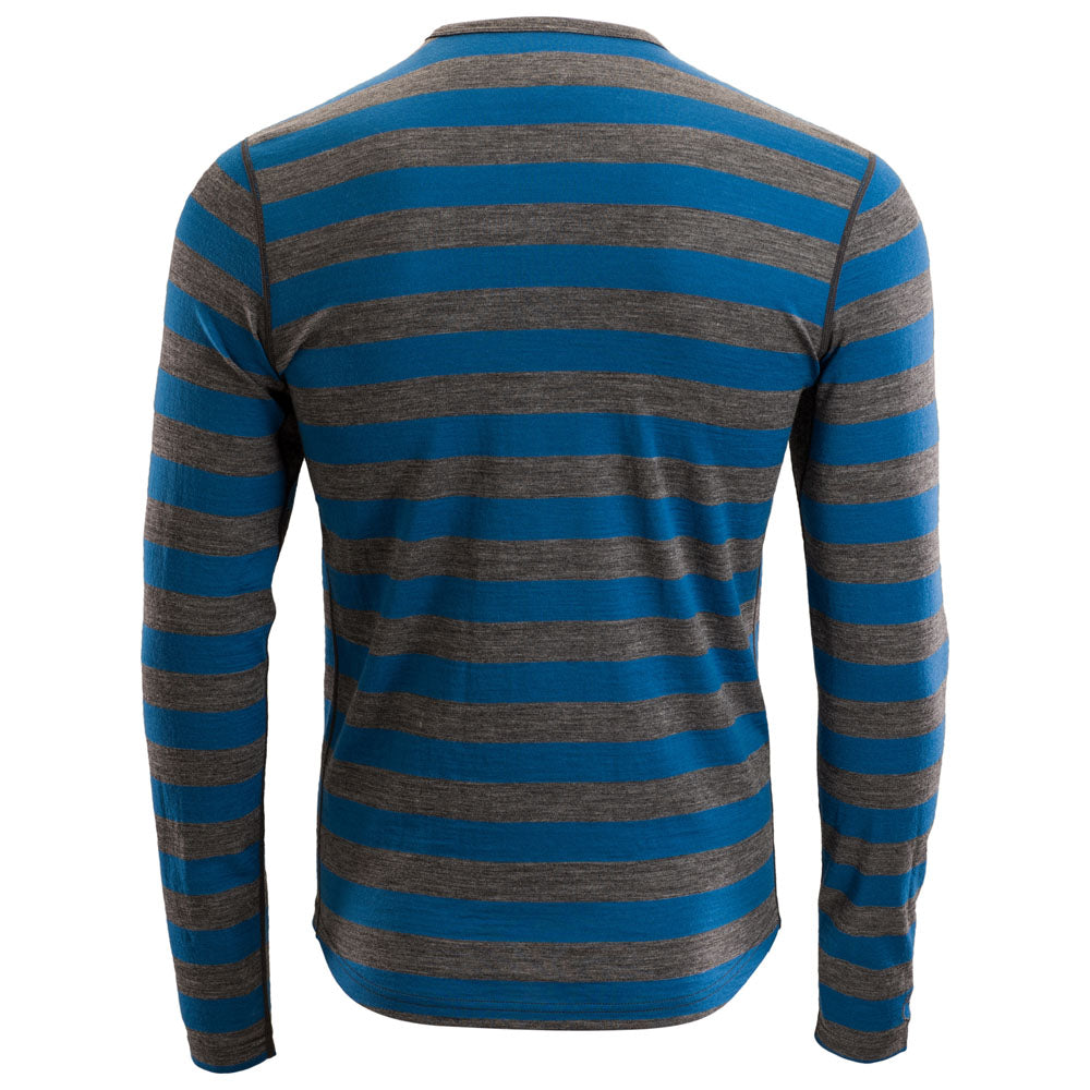 Isobaa | Mens Merino 180 Long Sleeve Crew (Smoke/Blue) | Get outdoors with the ultimate Merino wool long-sleeve top.