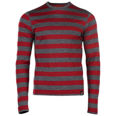 Mens Merino 180 Long Sleeve Crew (Smoke/Red)