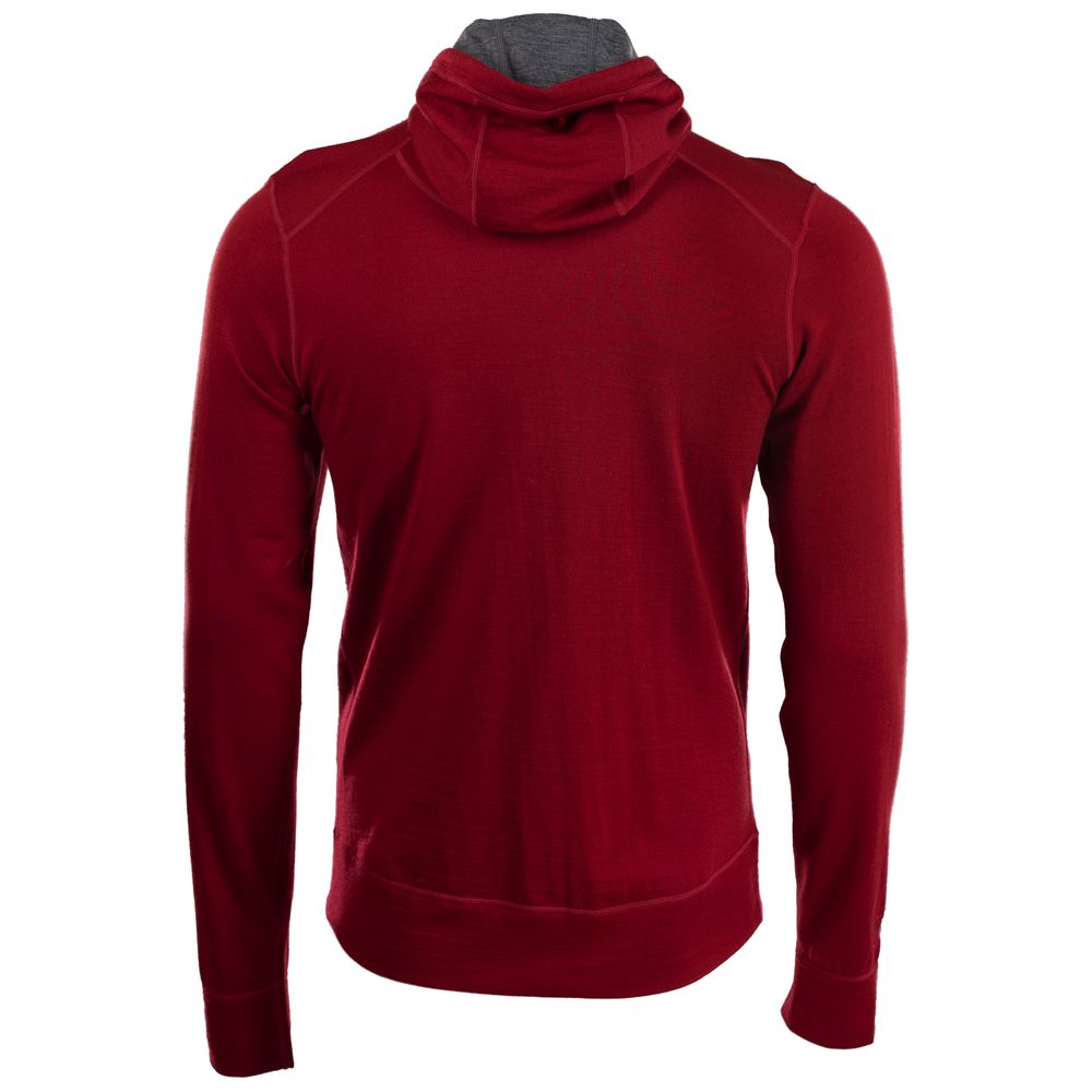 Isobaa | Mens Merino 260 Casual Hoodie (Red) | The best in warmth and versatility: Isobaa 260gm midweight Merino wool hoodie.