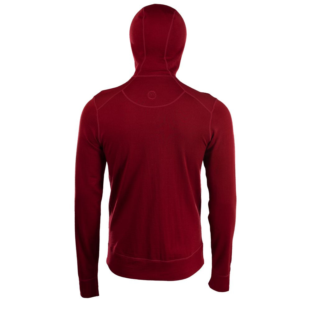 Isobaa | Mens Merino 260 Casual Hoodie (Red) | The best in warmth and versatility: Isobaa 260gm midweight Merino wool hoodie.