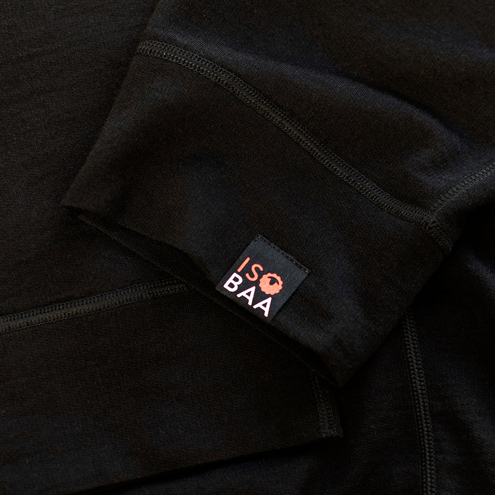 Isobaa | Mens Merino 260 Lounge Cuffed Joggers (Black/Smoke) | Discover unparalleled comfort and versatility with our luxurious 260gm Merino wool lounge joggers.