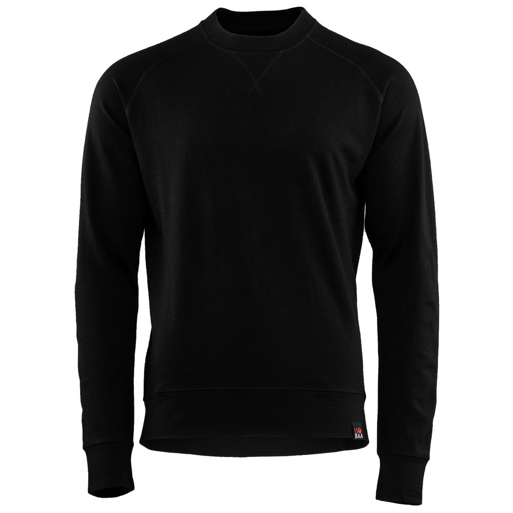 Isobaa | Mens Merino 260 Lounge Sweatshirt (Black) | The ultimate 260gm Merino wool sweatshirt – Your go-to for staying cosy after chilly runs, conquering weekends in style, or whenever you crave warmth without bulk.