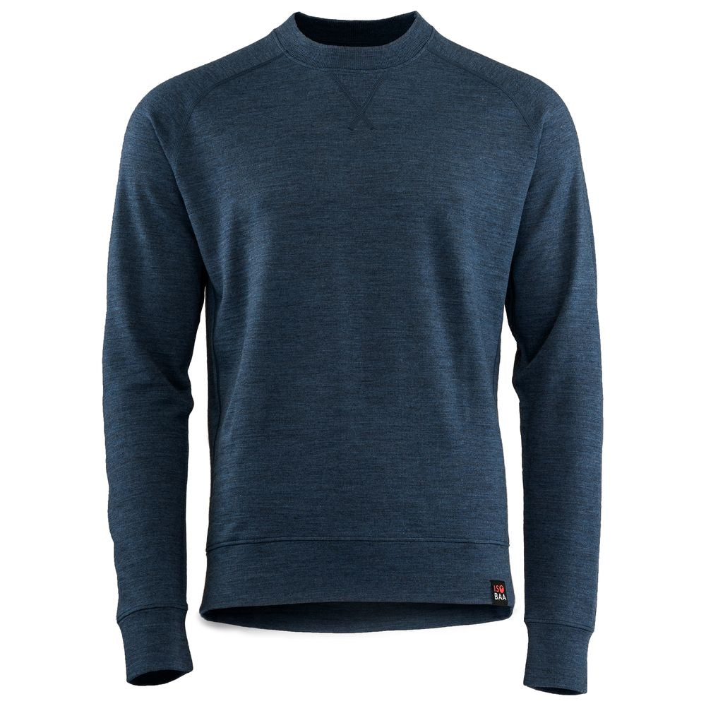 Isobaa | Mens Merino 260 Lounge Sweatshirt (Denim) | The ultimate 260gm Merino wool sweatshirt – Your go-to for staying cosy after chilly runs, conquering weekends in style, or whenever you crave warmth without bulk.