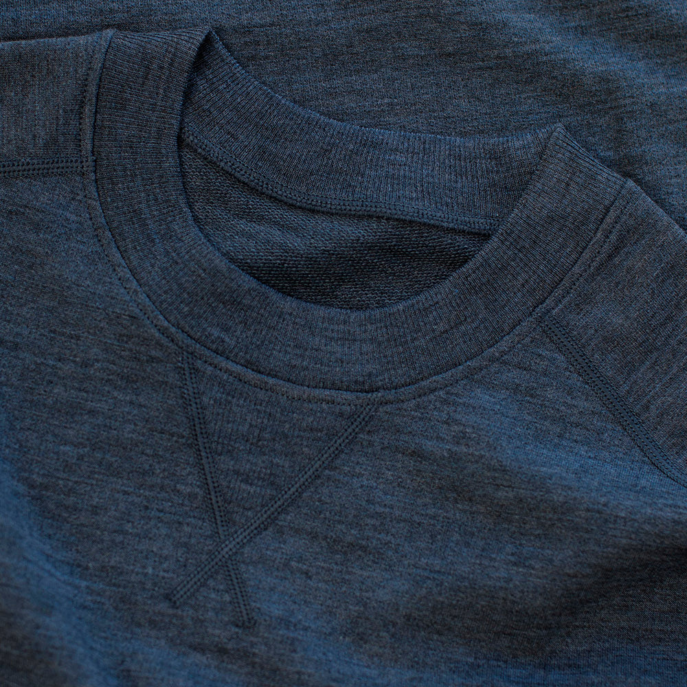 Isobaa | Mens Merino 260 Lounge Sweatshirt (Denim) | The ultimate 260gm Merino wool sweatshirt – Your go-to for staying cosy after chilly runs, conquering weekends in style, or whenever you crave warmth without bulk.